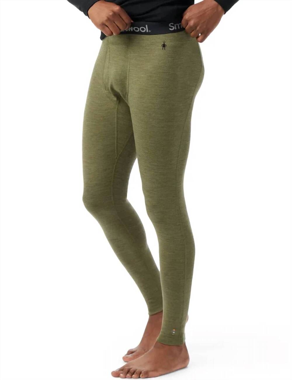 NEW SMARTWOOL men's classic thermal merino base layer bottom in winter moss heat